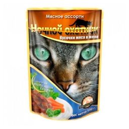 Ночной охотник пауч 100 г. Мясное ассорти желе 4607026706785