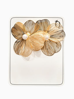 Серьги с жемчугом Цветы лёгкие, цвет белый в золоте