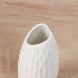 Ваза «Теган», бочка скос, 12.5×5 см, керамика, белая