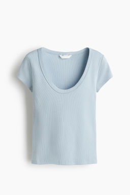 Camiseta acanalada con escote en U - H&m фото 4