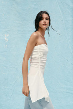 TEXTURED BANDEAU TOP - Zara фото 9