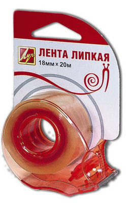 Клейк.лента канцелярская Луч 18 мм 20 м прозрачная 1 шт диспенсер