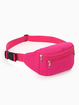 Сумка поясная, для девочки, на молнии, 34×6×12 см, розовая