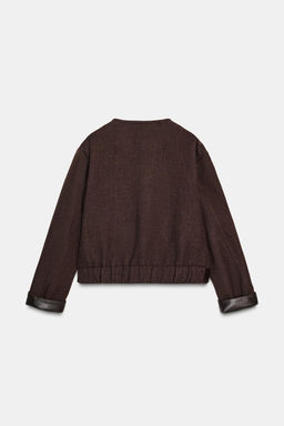 SOFT JACKET WITH LEATHER EFFECT TRIMS - Zara фото 10