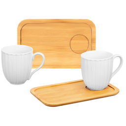 Набор кружек с блюдцами д/ десерта 4 пр. 330 мл 12*8,5*9,5 см "Ампир" фарфор