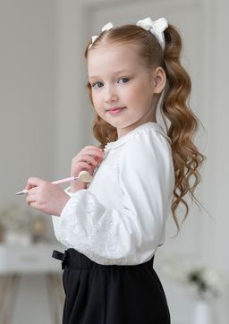 Карен, блузка трикотажная ванильный/146-76-66 - Alolika фото 3
