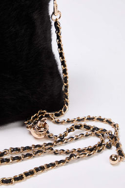 Siyah Suni Kurk Capraz Ask?l? Kad?n Omuz ve Telefon Cantas? TAKAW26OC00083 - Trendyolmilla фото 4