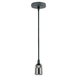 DLC-T-S31/E27 TS/1M/BL PEARL BLACK Патрон декоративный, серия Techno, с проводом (1м) и креплением. Материал алюминий. Цвет черный жемчуг. ТМ Uniel.