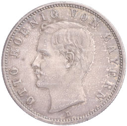 Монета 2 марки 1904 года D Германия (Бавария)