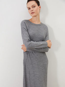 Bisiklet Yaka Triko Elbise