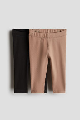 Pack de 2 leggings en punto de algod?n pima