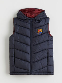 Kap??onlu Barcelona Bask?l? Erkek ?ocuk ?i?me Yelek