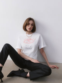 CONTE Футболка с манжетами и рисунком Adventures LD 2690 white-eye