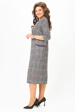 Платье Michel Chic 2191 бордо, серый, клетка