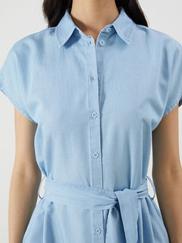 G?mlek Yaka Ku?akl? Jean Elbise