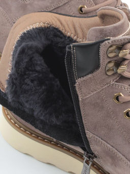 05-H50119M-3 GRAY/BROWN Ботинки зимние мужские (натуральная кожа, натуральный мех)