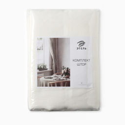 Шторы для кухни с завязками Этель Kitchen linen 145×180 см, комплект - 2 шт., 100% лён