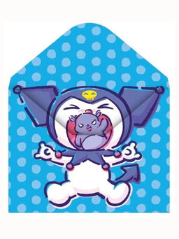 Папка-конверт на кнопке А4 "Kuromi с медведем", голубая, 180 мкм