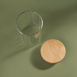 Органайзер для хранения ватных палочек BAMBOO, ребристый, с крышкой, d=6.5×10 см, прозрачный