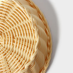 Корзинка для фруктов и хлеба Доляна Ваниль, 216.5 см, пластик, плетёная, молочная  фото 6