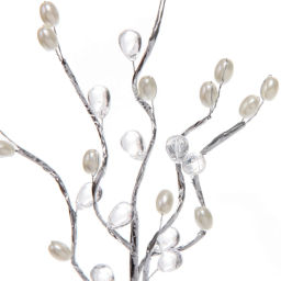 Цена за 2 шт. Ветка декоративная "Переливы" 30 см, Серебро