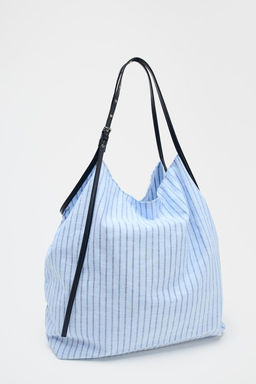 STRIPED FABRIC TOTE BAG - Zara фото 4