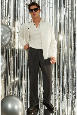 TRENDYOL MAN Limited Edition Antrasit %100 Pamuk Wide leg Kadife Pantolon TMNAW24PL00012 - Trendyolmilla фото 10