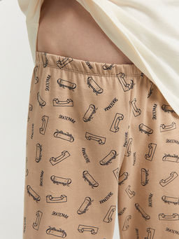 Комплект для мальчиков (футболка, брюки) бежевый с принтом скейты - Mark formelle фото 8