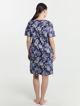 Сорочка ночная женская синяя с акварельными цветами - Mark formelle фото 5
