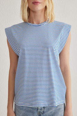 TRENDYOLMILLA Siyah %100 Pamuk Vatka Gorunumlu Basic Bisiklet Yaka Orme T-Shirt TWOSS20TS0021  фото 33