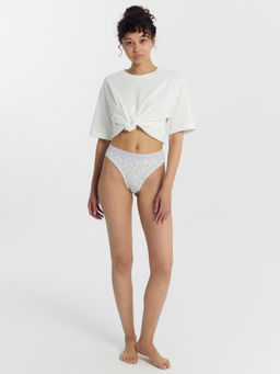 Цена за 2 штуки! Трусы женские слипы (3 шт.) молочно-бежевые с акварельными веточками - Mark formelle фото 5