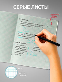 Набор тетрадей 96 листов в клетку Calligrata "Цветы-2", обложка мелованный картон, блок №2, белизна 75% (серые листы), 4 шт.