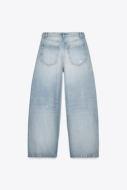 TRF FOLDED HIGH-WAIST JEANS - Zara фото 7