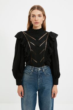 Trendyolmilla Ekru Aksesuarl? Dokuma Gomlek TPRAW22GO1089