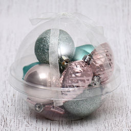 Ёлочные игрушки Джоан, новогодние, набор 10 шт., розово-зелёный - Зимнее волшебство фото 3