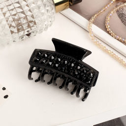 Цена за 6 шт. Краб для волос "Галатея" 6 см, чёрный