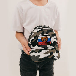 Детская кепка Военный, нашивка мишка, р. 5254