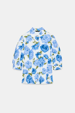 FLORAL PRINT POPLIN SHIRT - Zara фото 16