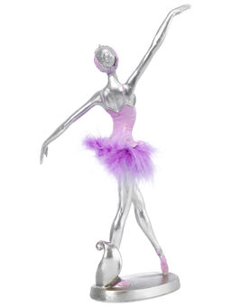 Статуэтка 14,5*13,5*29,5см Балерина с перьями, серебро - Elan gallery фото 22