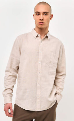 Рубашка д/р лен F111-0450-1 beige - Fine joyce фото 2