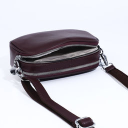 Сумка кросс-боди на молниях, наружный карман, цвет бордовый - Simaland фото 6