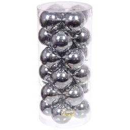 Новогодние шары 6 см (набор 24 шт) "Глянец", серебро
