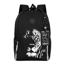 Рюкзак GRIZZLY с картхолдером (RB-651-3) 38*29*16см, цвет черный, светящийся рисунок, укрепленная спинка