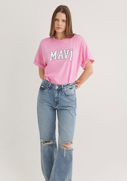 Mavi Logo Bask?l? Pembe Tisort  фото 2