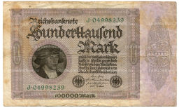 Банкнота 100000 марок 1923 года Германия