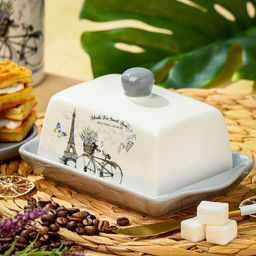 Масленка с крышкой Прованс, доломит (419423) /DANIKS/