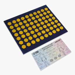 Ипликатор-коврик для тела, 70 модулей, 32 × 26 см, цвет тёмно-синий/жёлтый