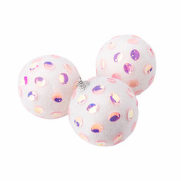 "SNOWEEKON" SNW-A142 Набор елочных игрушек "Шар" D. 8 см 1 х 3 шт. СК/Распродажа №03 белый, розовый