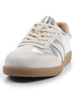 03-270-6C GREY/SILVER Кеды женские (натуральная кожа) - Фабричный китай фото 5