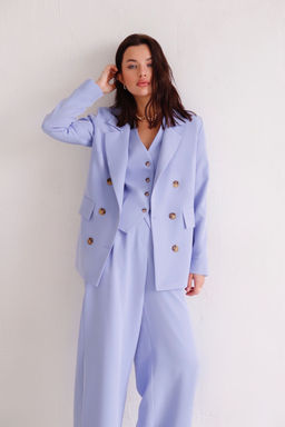 Martichelli Брючный костюм с жилетом голубой фото 3